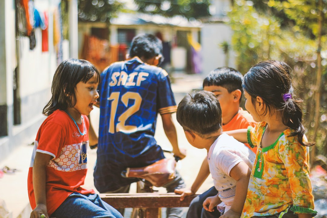 Children playing outside during a relaxed family weekend