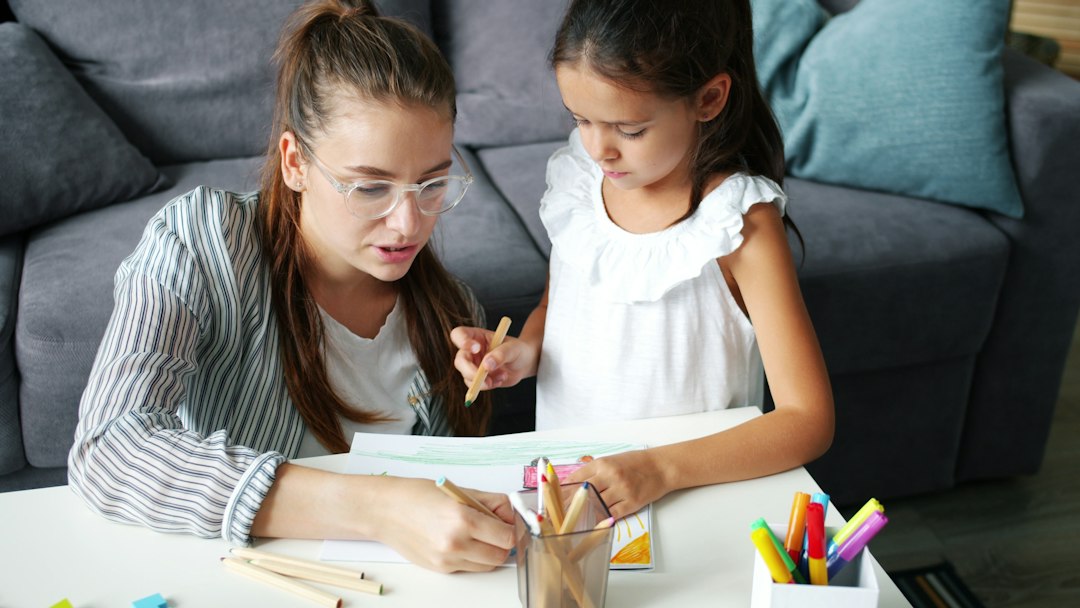 Family enjoying a creative activity