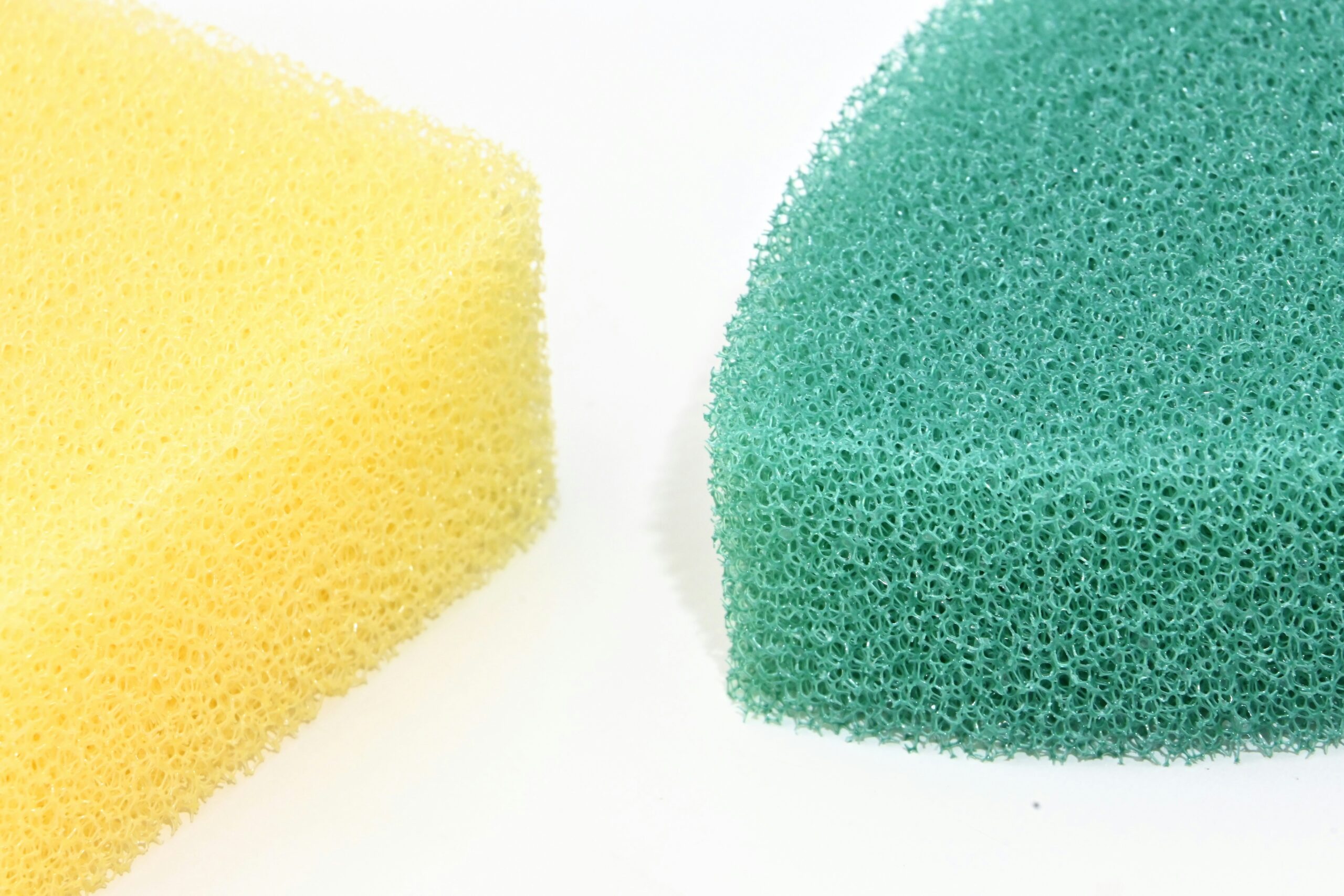 Clean kitchen sponges prepared for a simple sensory water activity